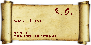 Kazár Olga névjegykártya