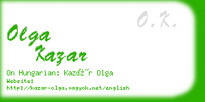 olga kazar business card